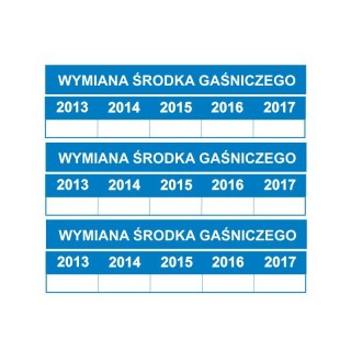 Etykieta Data wymiany środka gaśniczego