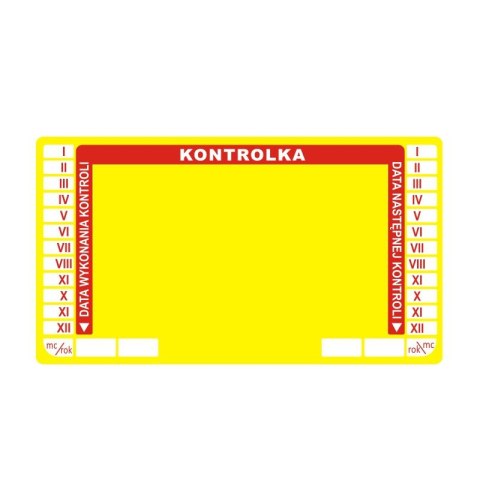 Etykieta kontrolka serwisowa 2022 YELL-RED 06FS