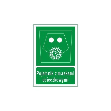 Znak 11 Pojemnik z maskami ucieczkowymi 150x200 PF