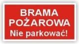 Znak 12 Brama pożarowa Nie parkować 400x200 PB