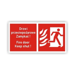 Znak 12 Drzwi przeciwpożarowe Zamykać P 200x100 PB