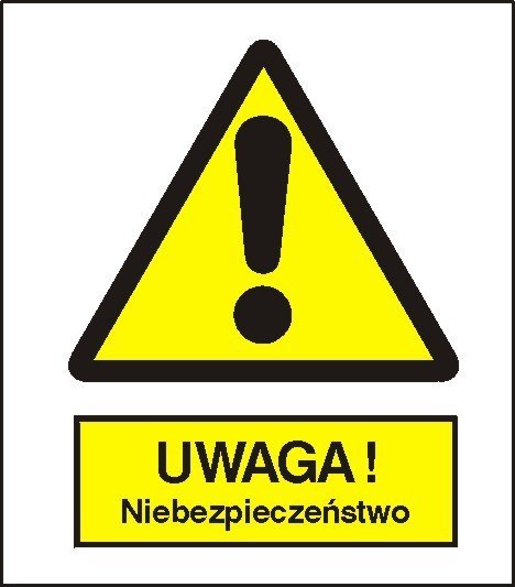 Znak Uwaga niebezpieczeństwo 225x275 PB