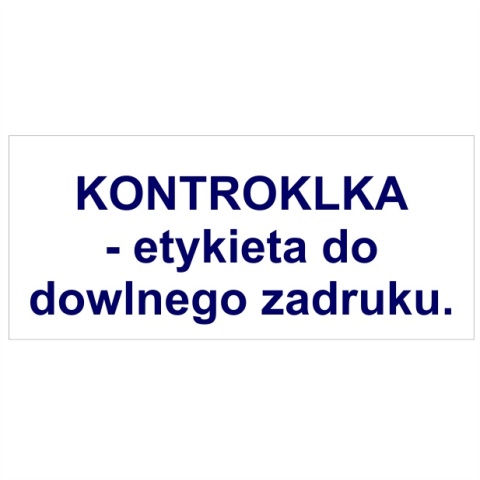 Etykieta kontrolka serwisowa 2022 Biała 07FS