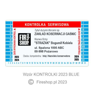 Etykieta "Kontrolka serwisowa 2023 BLUE 25FS