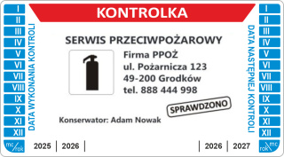 Etykieta "Kontrolka serwisowa 2022 Blu-Red 05FS