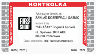 Etykieta "Kontrolka serwisowa 2022 GRAY 02FS