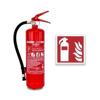 Gaśnica proszkowa GP- 4x ABC /GZWM + znak