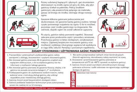 Instrukcja PPOZ gaszenia pożarów gaśnicą pianową