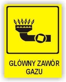 Znak 19 Główny zawór gazu 150x200 FB