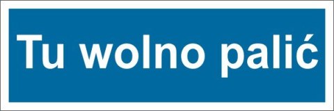 Znak 19 Tu wolno palić 300x100 FB