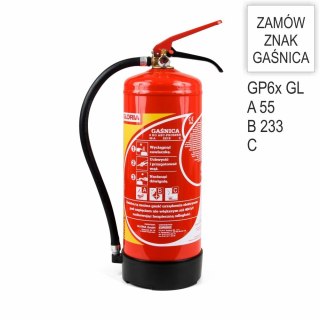 Gaśnica proszkowa GP- 6x ABC GL GX stopa