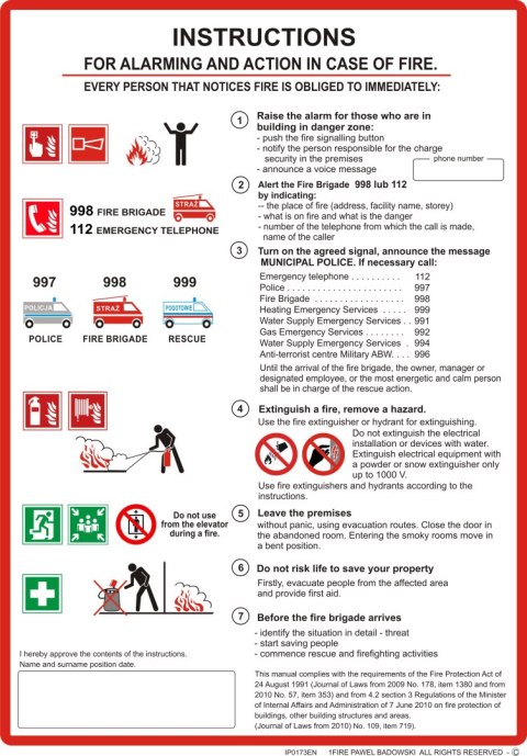 Instrukcja PPOZ alarmowa i postępowania FS ANG
