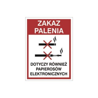 Znak 12 Zakaz palenia e-pap. i papieros 150x200 PB