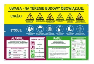 Tablica informacyjna UWAGA baner zwijany USAR