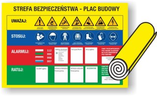 Tablica informacyjna UWAGA baner zwijany USAR